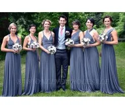 Steel Blue Infinity Bridesmaid Dress In 53 Colors