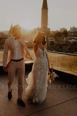 Bohemian Lace Summer Long Floor Lenth Wedding Dress