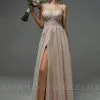 Charming Spaghetti Straps Lace Appliques Evening Dress With Side Slit