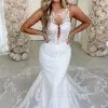 Lace Straps Mermaid Wedding Dresses | Bandage Appliques Bridal Gowns