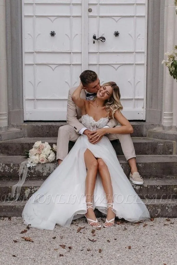 Sweetheart White Sleeveless White Church Wedding Dress - Image 4