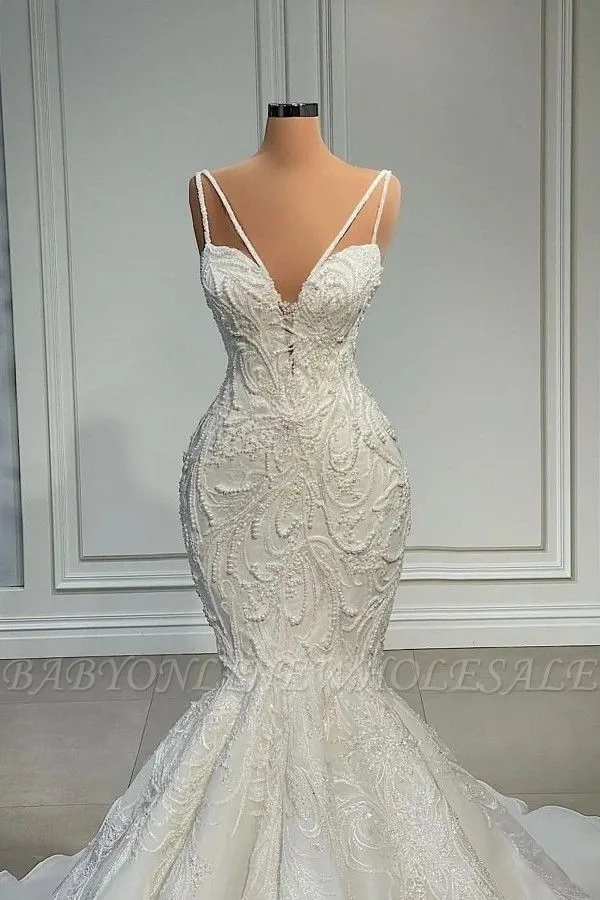 Mermaid Sweetheart White Wedding Dress With Court Train - Image 2