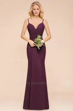 Elegant Sweetheart Straps Chiffon Mermaid Bridesmaid Dress