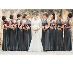 Charcoal Gray Infinity Bridesmaid Dress In 53 Colors