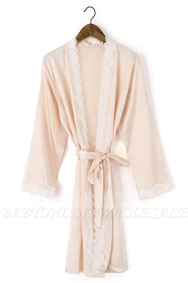 Duska | Elegant Wedding Gifts Lace Women Satin Silk Robes Gown Wedding Bride Robe Bridesmaid Bridal Robe - Image 2