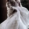 Sexy Sweetheart Sleeveless Wedding Dress White 3D Floral Lace Bridal Gown