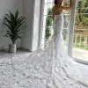 Chic Sleeveless Spaghetti Straps Mermaid Wedding Dress With Chapel Train