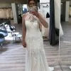 Boho White/Ivory Halter Floral Lace Mermaid Bridal Dress
