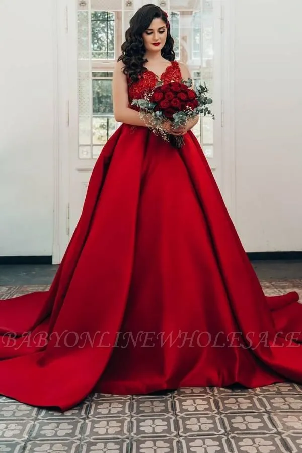 Glamorous Red Sweetheart Aline Ball Gown