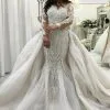 Gorgeous Long Sleeve Lace Mermaid Bridal Gowns Detachable Train |2021 Ruffles Wedding Gowns