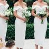 Off The Shoulder Sexy Bridesmaid Dresses | Front Split White Maid Of Honor Dress