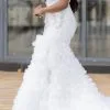 Charming A-line Off The Shoulder Wedding Dress With Chapel Train
