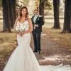 Sweetheart White Mermaid Wedding Dress With Chapel Train