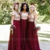 Stylish Glitter Sequins Short Sleeves Bridesmaid Dress Aline Floor Length Wedding Party Dress