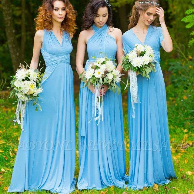 Haley | Convertible Sky Blue Chiiffon Bridesmaid Dresses For Summer Wedding - Image 2