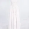 Chiffon A-Line Spaghetti-Straps V-Neck Sleeveless Long Bridesmaid Dress With Ruffles