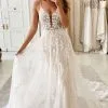 Romantic Floral Appliques Wedding Dress Sleeveless Tulle Mermaid Bridal Gown