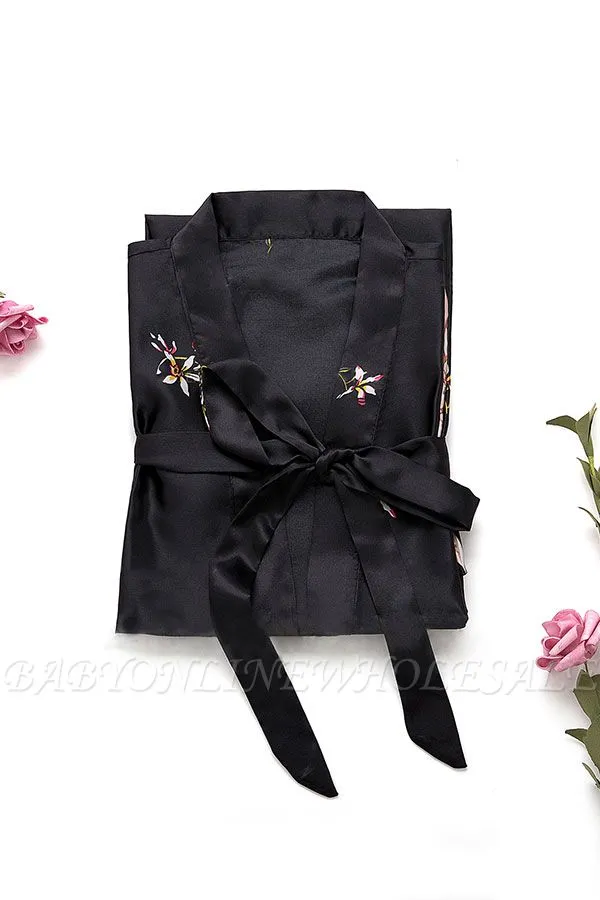 Earla | Personalized Satin Solid Lace Robe Satin Bridesmaid Robes Bride Robe Bridal Party Robes - Image 3