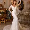 Gorgeous A-line Sweetheart Mermaid Long Sleeves Lace Wedding Dress With Train