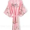 Dove | Personalized Printed Women Plain Silk Satin Robes Bridal Wedding Bridesmaid Bride Robe Kimono Gown