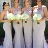Elegant Mermaid Bridesmaid Dresses | One-Shoulder Lace Long Wedding Party Dresses