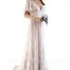Unique Lace Half Sleeves Boho Wedding Dress | Chic Summer Beach Bridal Gowns