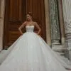 Charming Sleeveless Strapless Chapel Ball Gown Wedding Dress