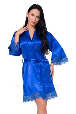 Bride Bridesmaid Silk Lace With Knee-Length Robes