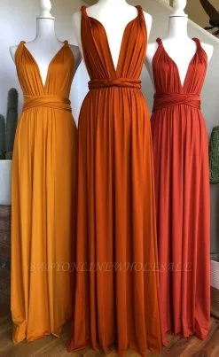 Halter V-Neck Chiffon Slim Bridesmaid Dress Simple Style Maid Of Honor Dress