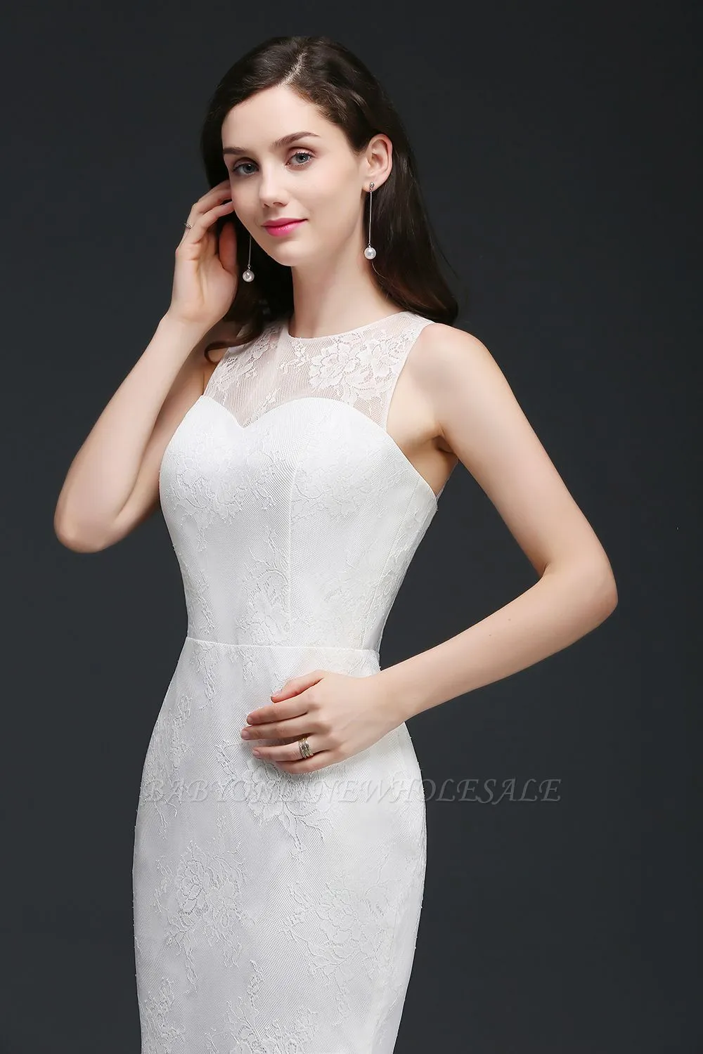 AMELIA | Mermaid Sweep Train Lace New Arrival Wedding Dresses With Buttons - Image 6