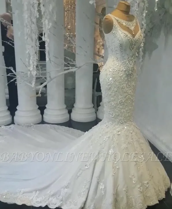 Charming Sweetheart Chapel Train Sleeveless Zipper Mermaid Wedding Dress