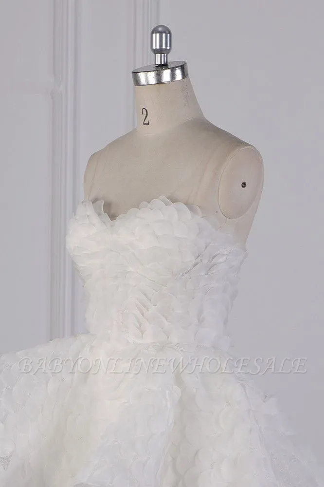Chic Hi-Lo Sweetheart Sleeveless Tiered Wedding Dress With Appliques - Image 5