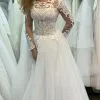 Long Sleeves Illusion Neck A-line Long Sleeves Lace Princess Wedding Dress