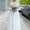 Romantic Long Sleeves Chiffon Wedding Dress Aline