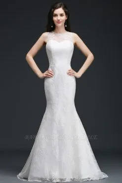 AMELIA | Mermaid Sweep Train Lace New Arrival Wedding Dresses With Buttons