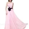 HAILEY | A-line One-shoulder Floor-length Ruffle Pink Chiffon Bridesmaid Dresses With Sashes