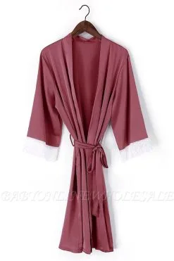 Duke | Non-personalized Silk Satin Floral Bridesmaid Robes Gowns Bride Bath Robe Wedding Kimono Robes