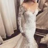 Gorgeous Beads Appliques Off-the-Shoulder Wedding Dresses | Ruffles Sheer Longsleeves Floral Bridal Gowns