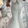 Boho Off Shoulder White Tulle Lace Mermaid Bridal Dress