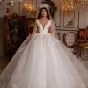 Luxury White Sweetheart Ball Gown Lace Wedding Dress