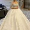 Gorgeous Off Shoulder Sparkly Beadings Princess Ball Gown