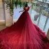 Goegeous Deep V-Neck Sleeveless Ball Gowns With Puffy Tulle