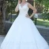 Fantastic Sleeveless V-Neck White Lace Aline Bridal Gown
