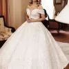 Stunning White Floral Garden Bridal Gown With Cathedral Train