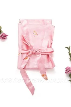 Earla | Personalized Satin Solid Lace Robe Satin Bridesmaid Robes Bride Robe Bridal Party Robes