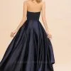 Strapless Satin Hi-lo Evening Party Dress Sleeveless Dress