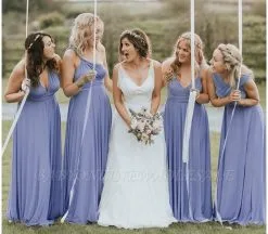Dusty Blue Infinity Bridesmaid Dress In 53 Colors
