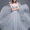 AUBRIELLA | A-line Floor Length Chiffon Prom Dress With Appliques