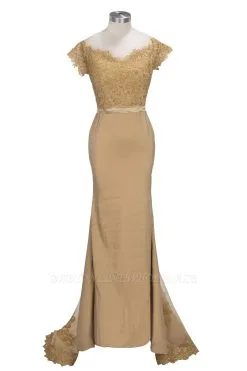 SELENE | Mermaid Off-shoulder Sweetheart Sheer Lace Appliques Prom Dresses