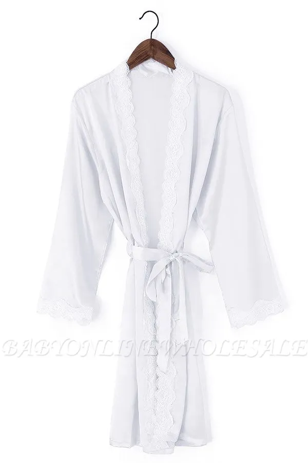 Duska | Elegant Wedding Gifts Lace Women Satin Silk Robes Gown Wedding Bride Robe Bridesmaid Bridal Robe